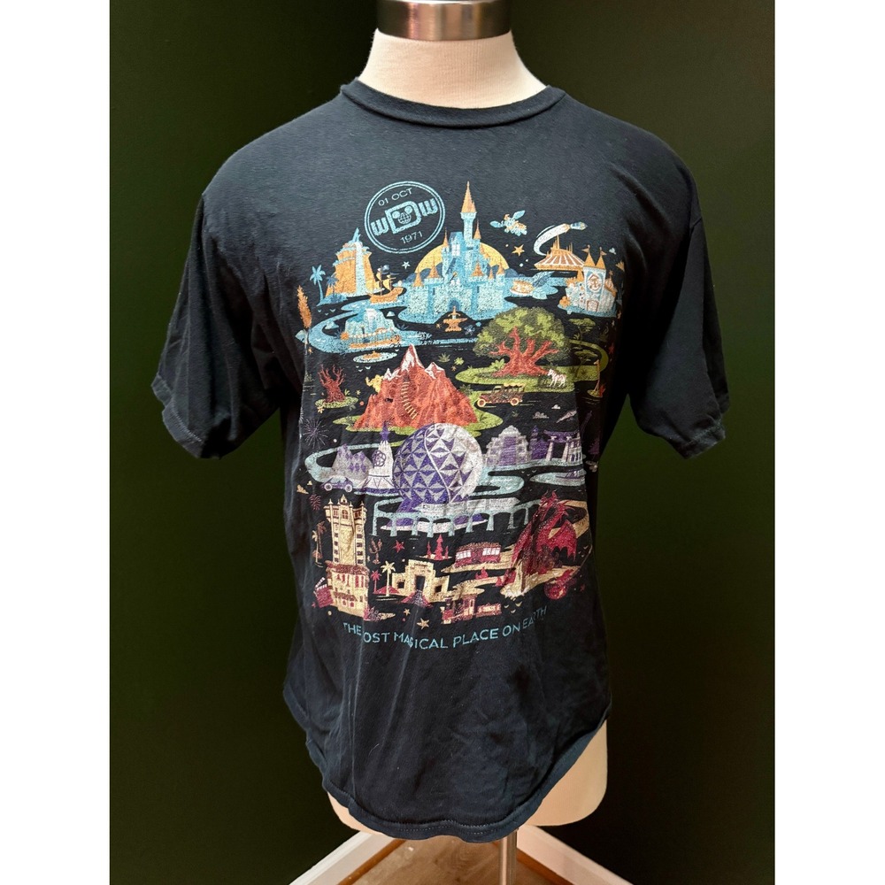 Walt Disney‎ World Theme Park Attractions T-Shirt 100% Cotton Men's L